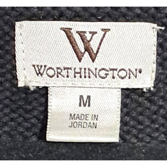Vintage Worthington Black Knit Short-Sleeve Cardigan Sweater Womens Size M - Picture 2 of 13